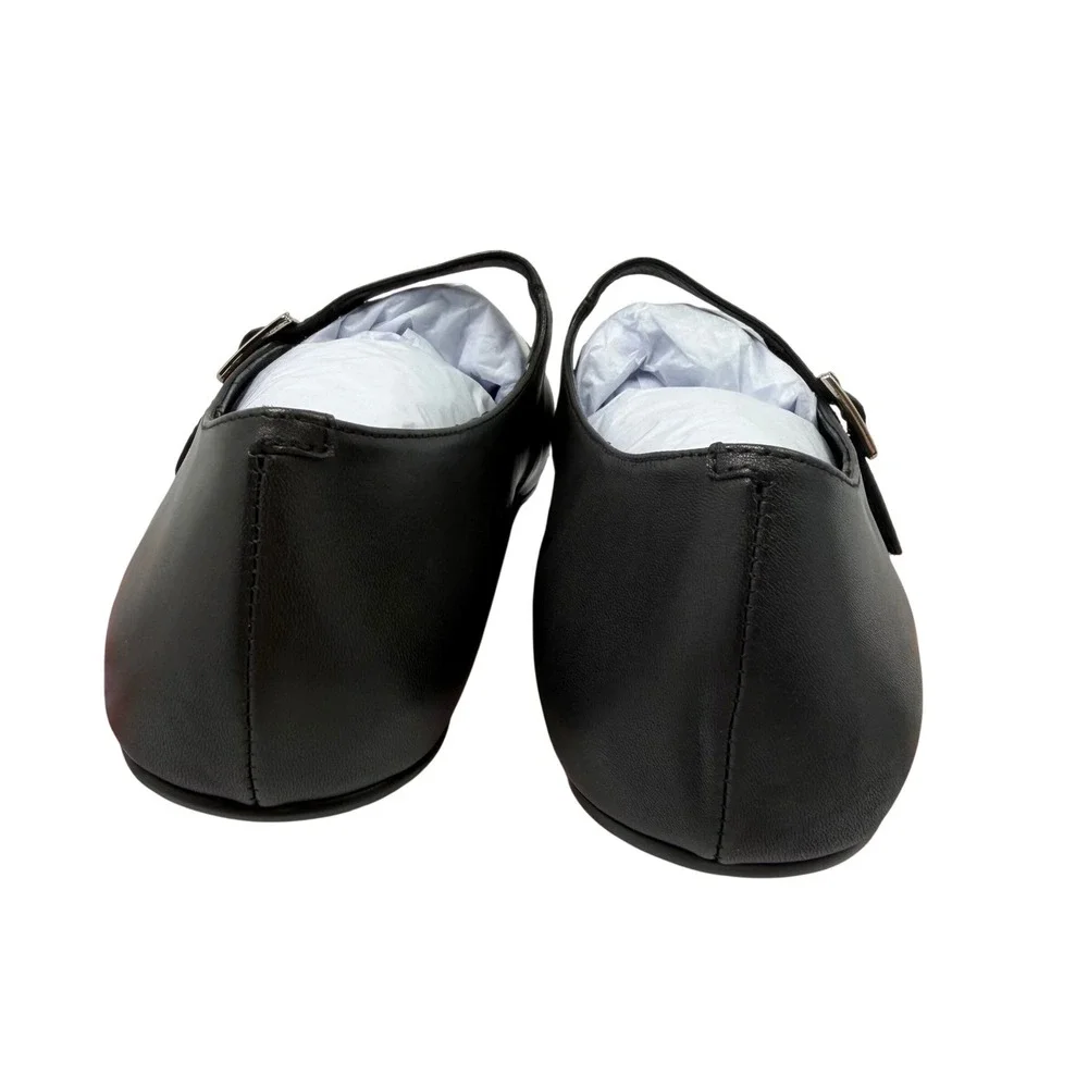 NIB Jeffrey Campbell Elise 2 Mary Janes Black Leather Sz 10 Anthropologie Ballet